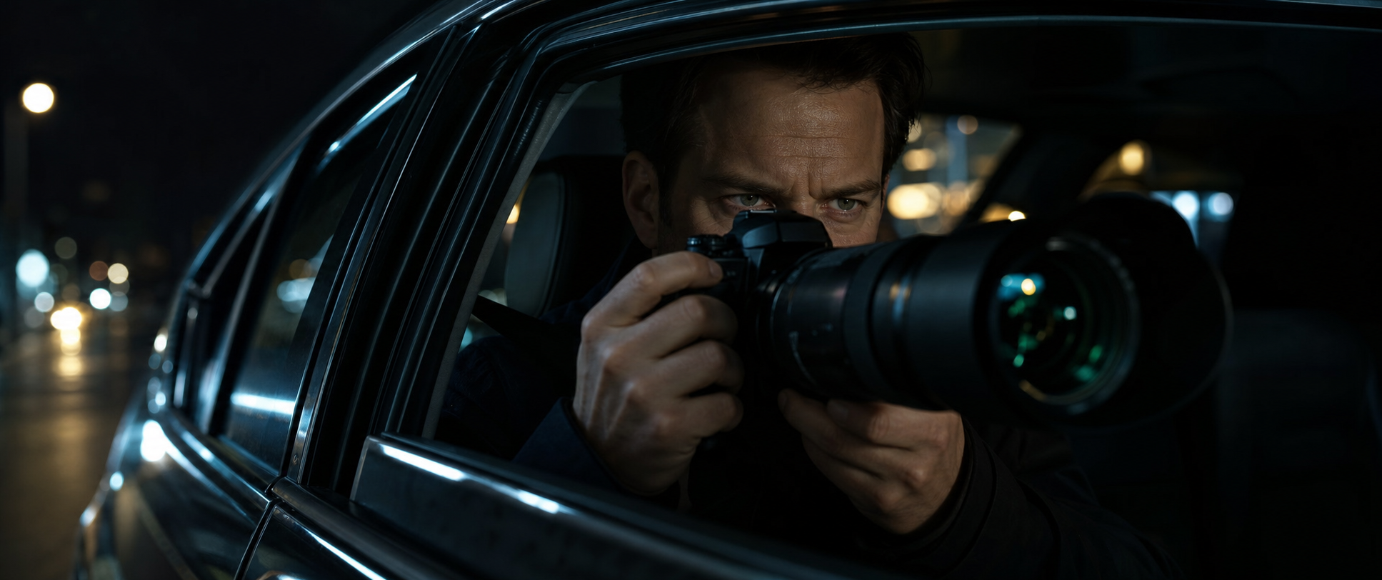 Licensed private investigator conducting surveillance